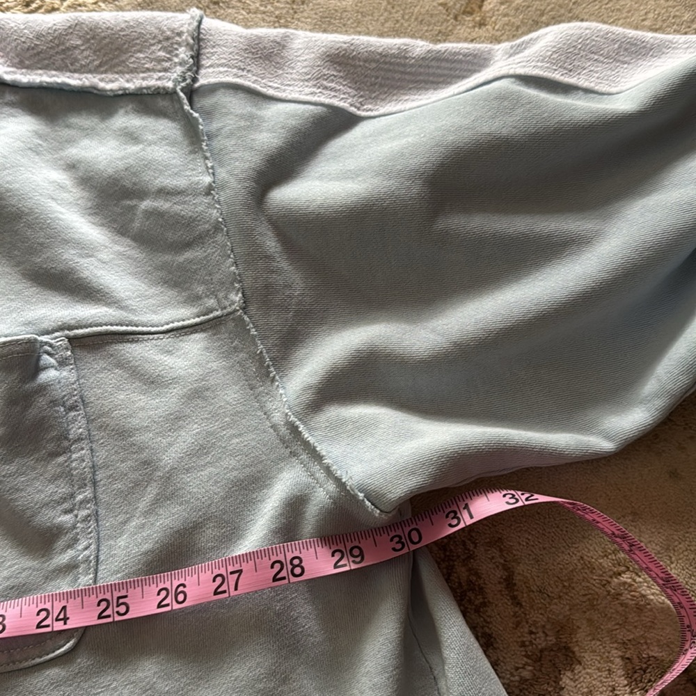 Free People Cotton Madeleine Sweatshirt in Winter Sky Combo Oversized Medium - Picture 10 of 11